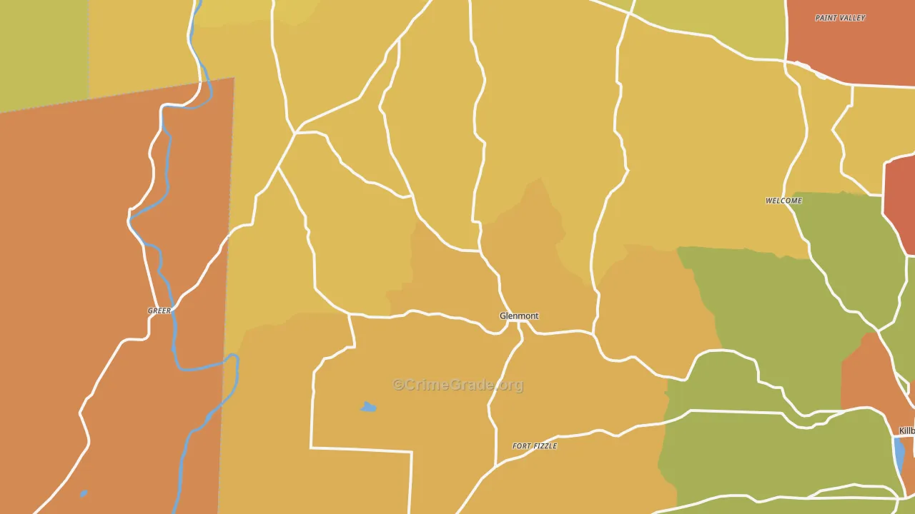 Glenmont, OH Map of Robbery Rates