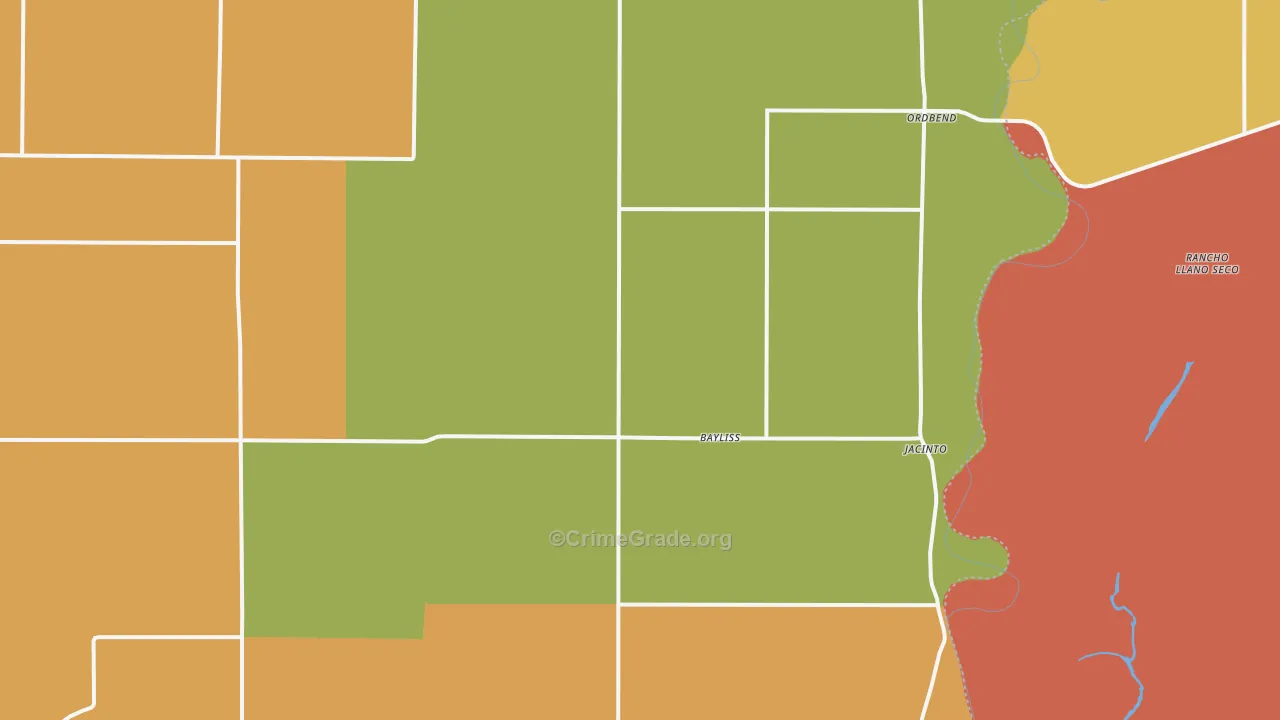 Glenn, CA Map of Robbery Rates