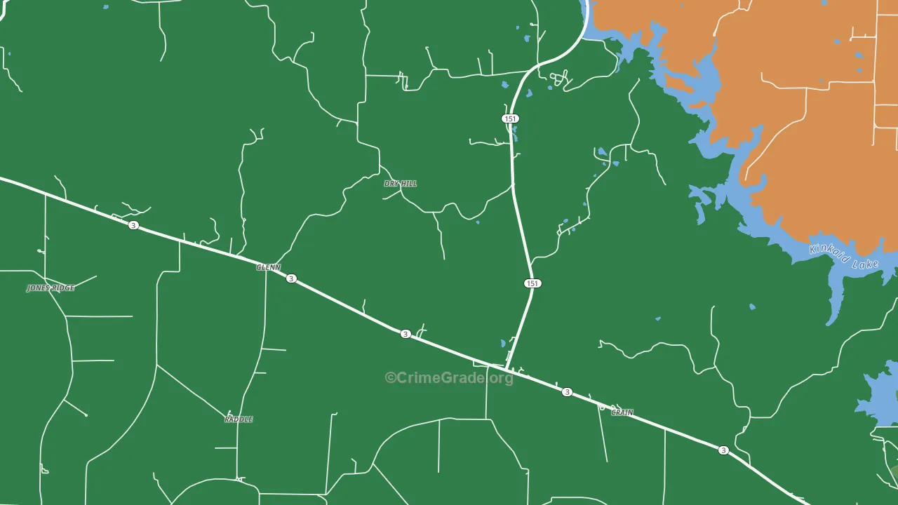 Glenn, IL Map of Robbery Rates