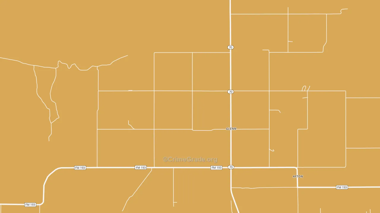 Glenn, TX Map of Robbery Rates