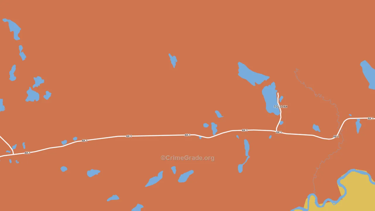 Glennallen, AK Map of Robbery Rates