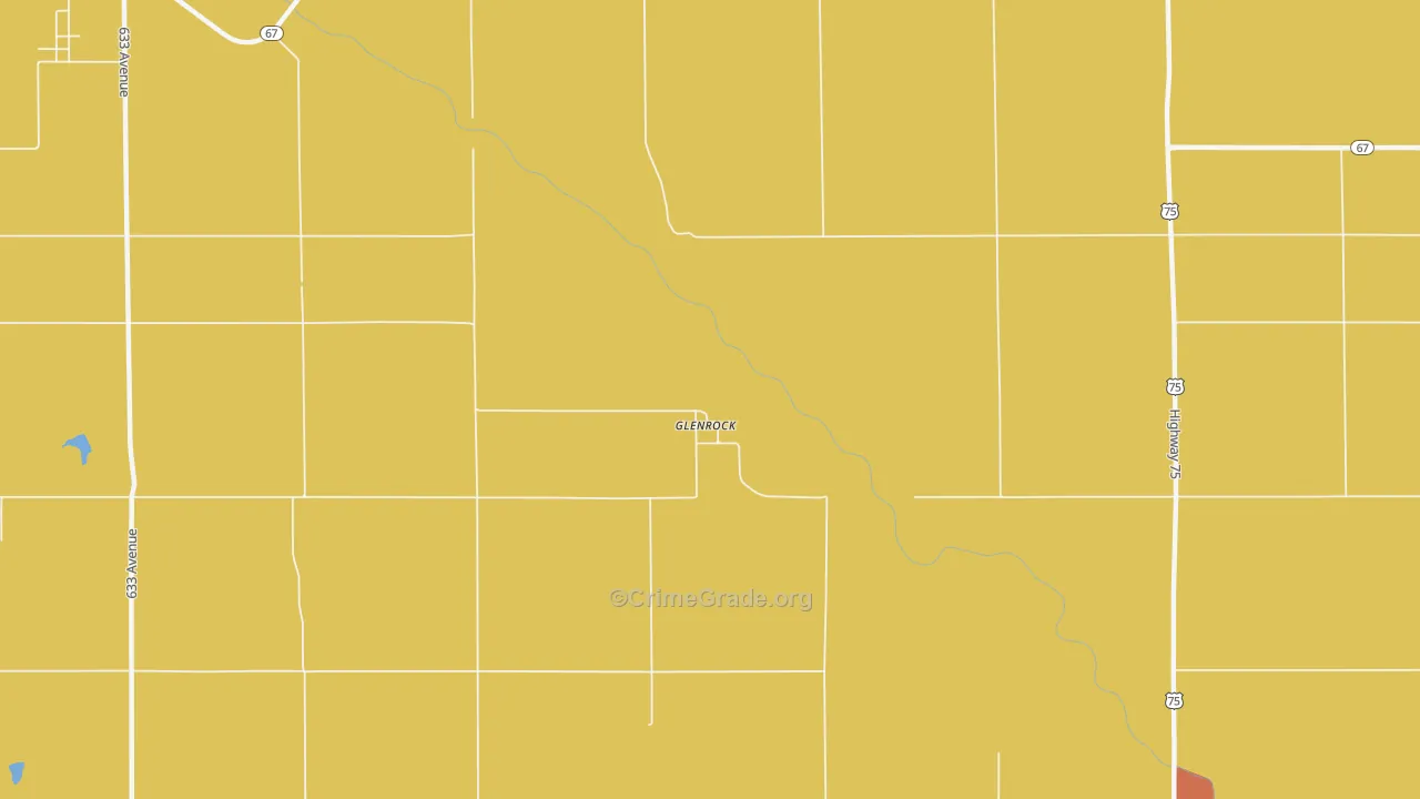 Glenrock, NE Map of Robbery Rates