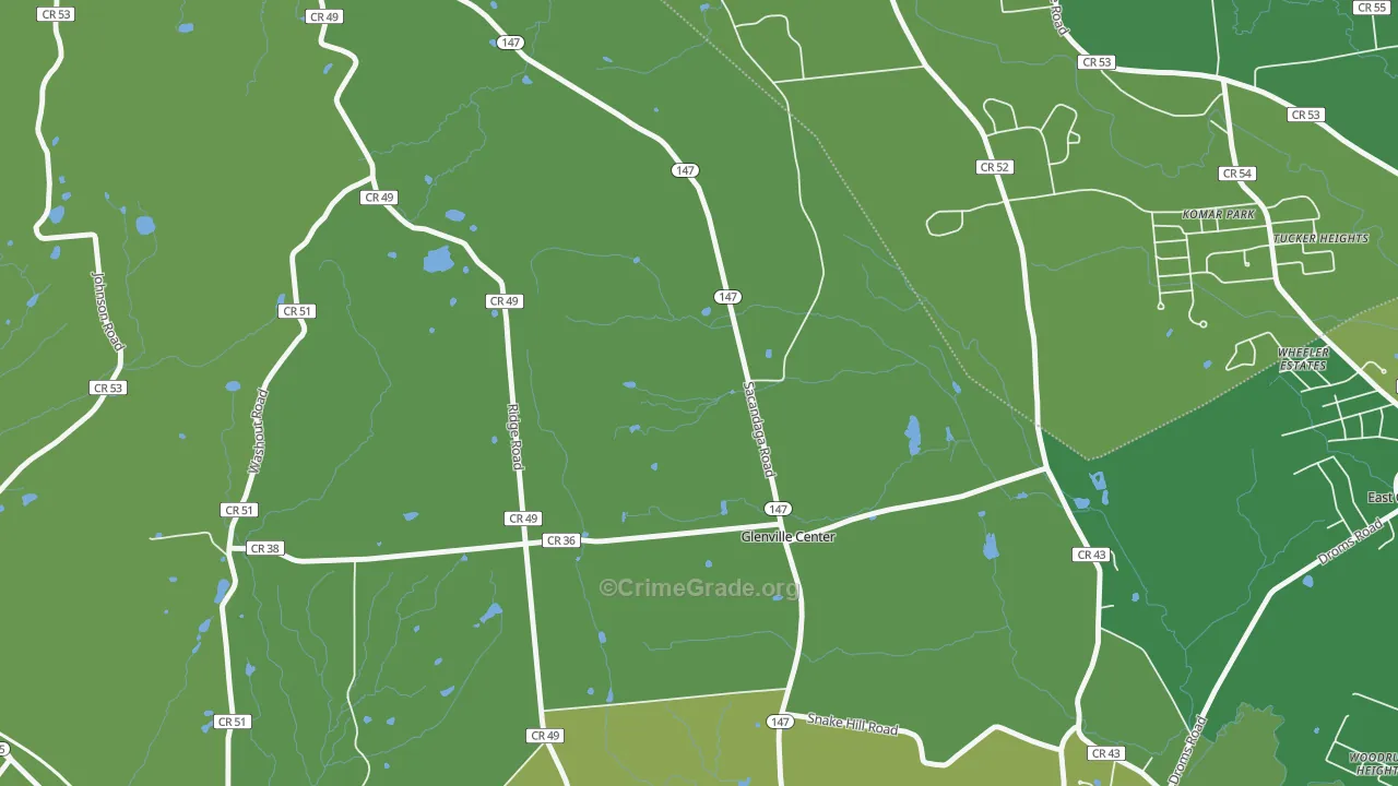 Glenville, NY Map of Robbery Rates