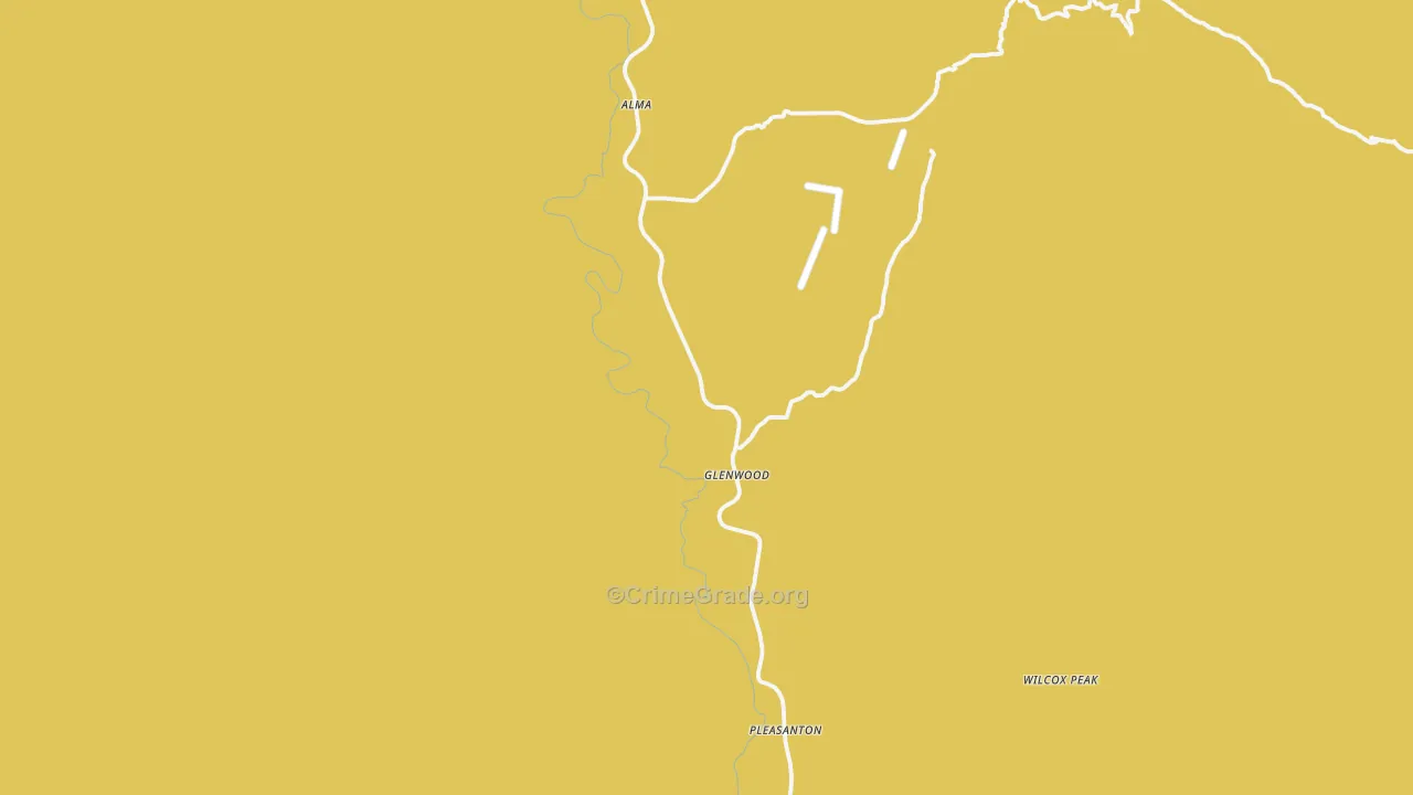 Glenwood, NM Map of Robbery Rates