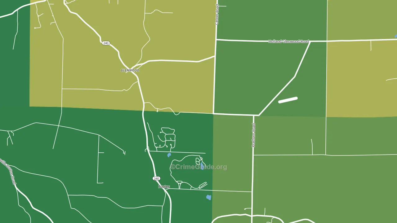Glenwood, NY Map of Robbery Rates