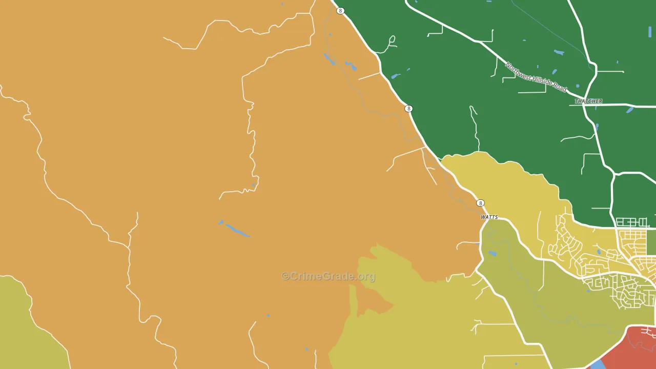 Glenwood, OR Map of Robbery Rates