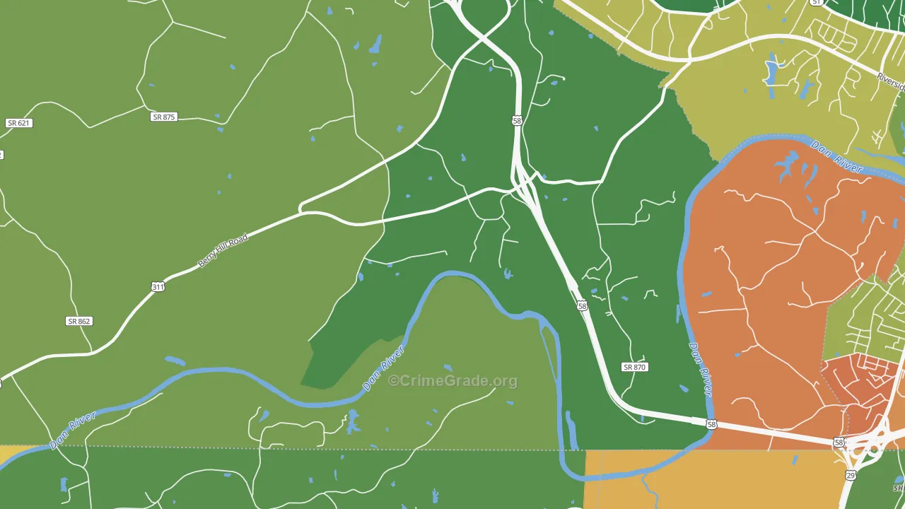 Glenwood, VA Map of Robbery Rates