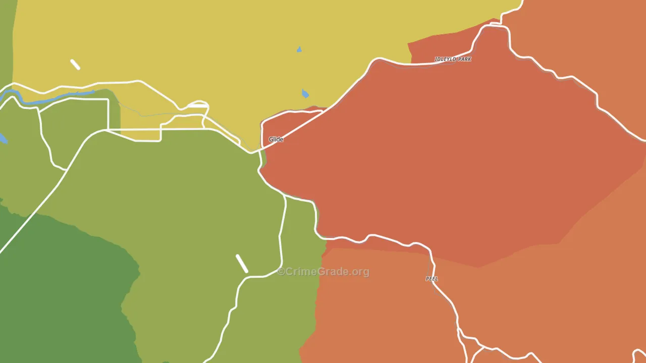 Glide, OR Map of Robbery Rates