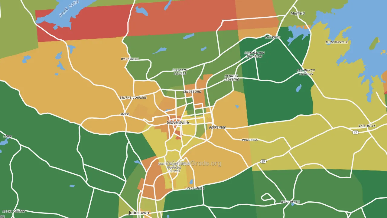 Gloversville, NY Map of Robbery Rates