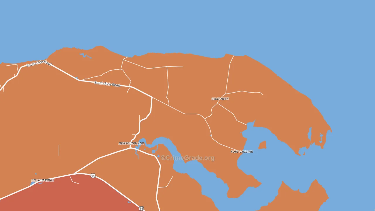 Goat Neck, NC Map of Robbery Rates
