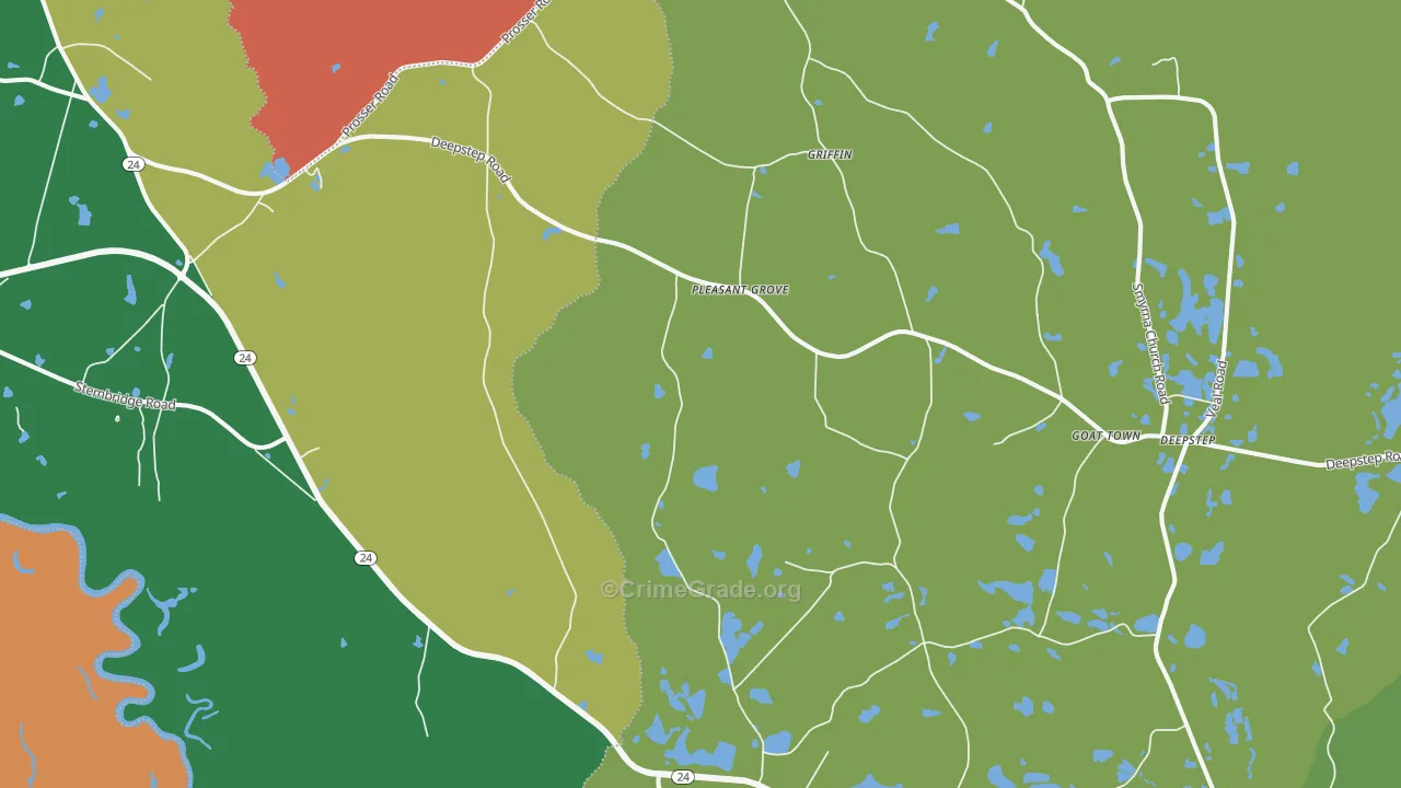 Goat Town, GA Map of Robbery Rates