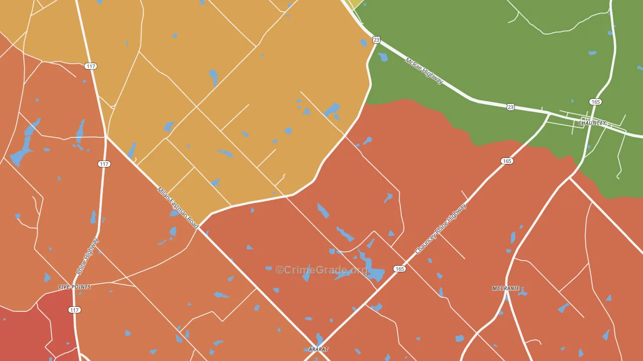 Godwinsville, GA Map of Robbery Rates