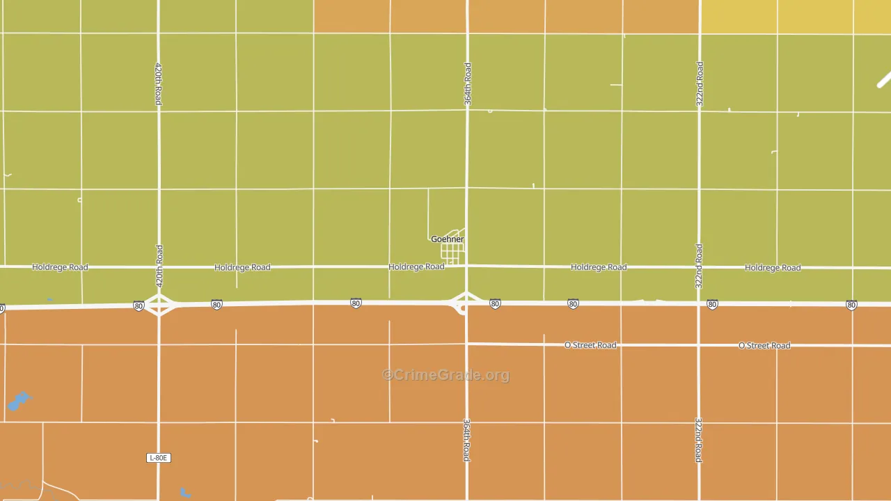 Goehner, NE Map of Robbery Rates