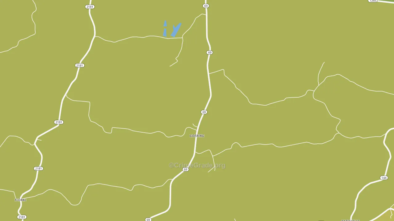 Goering, KY Map of Robbery Rates