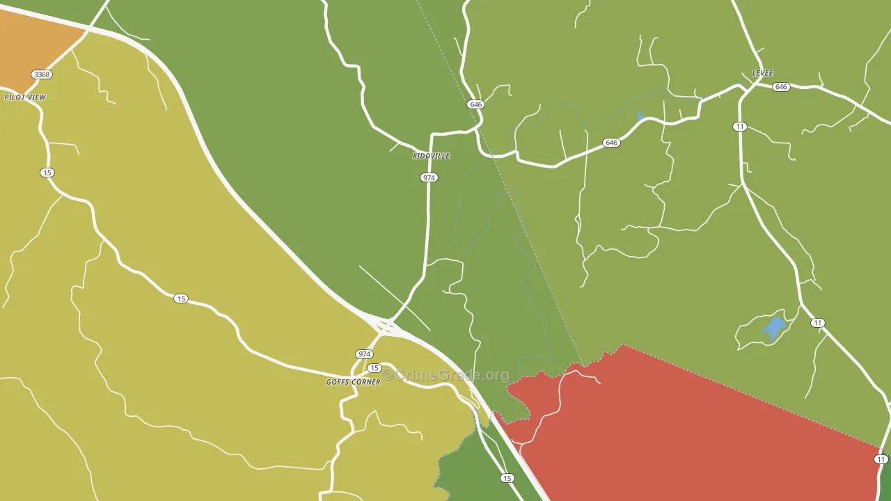 Goffs Corner, KY Map of Robbery Rates