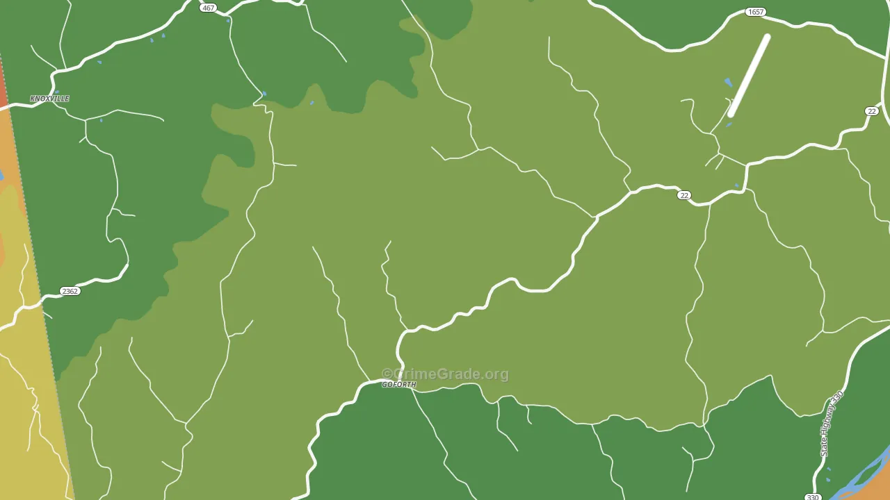 Goforth, KY Map of Robbery Rates