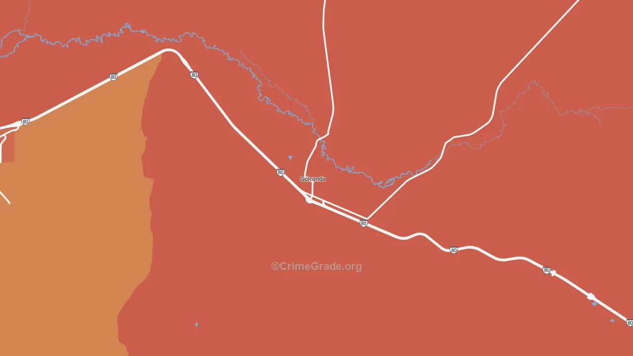 Golconda, NV Map of Robbery Rates