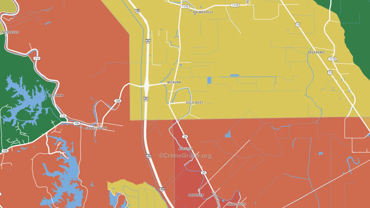 Gold Dust, LA Map of Robbery Rates