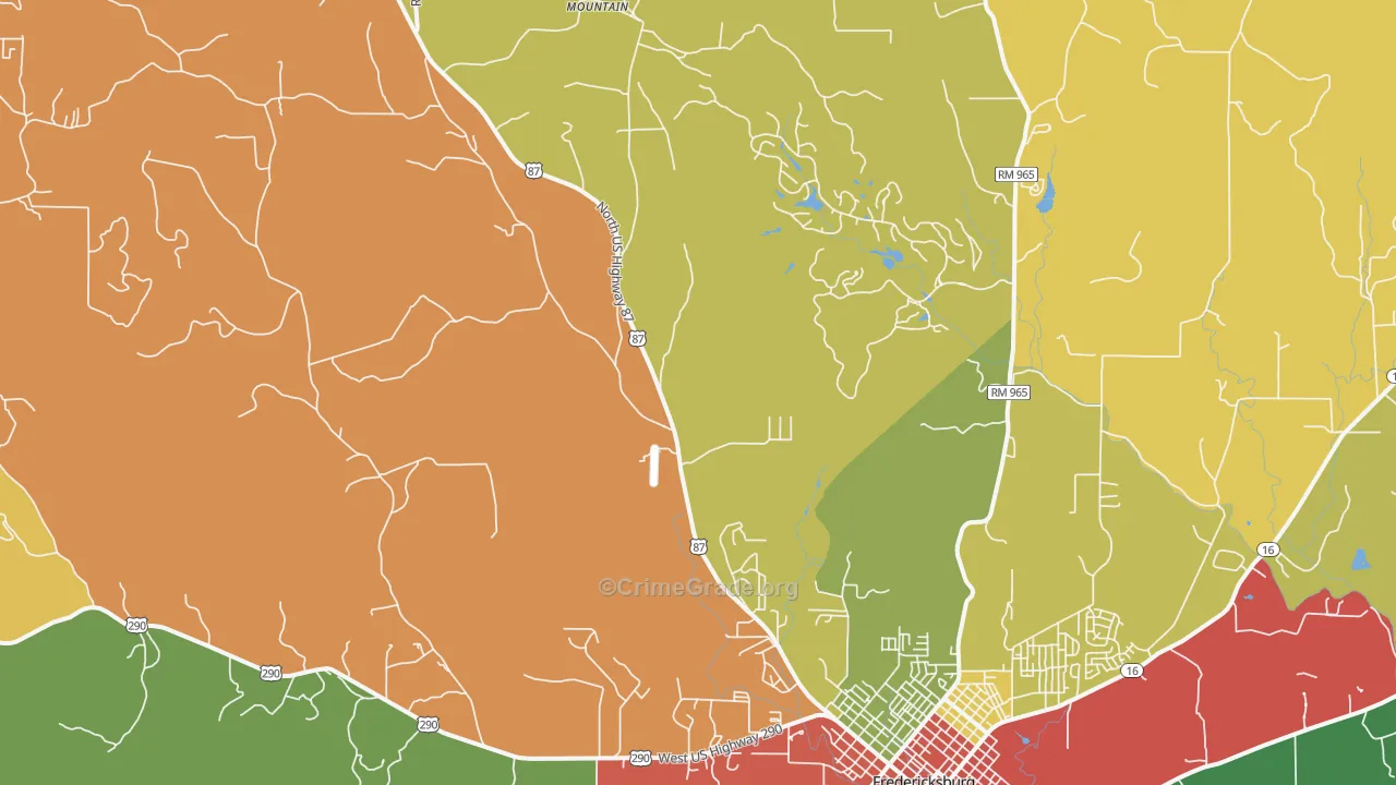Gold, TX Map of Robbery Rates