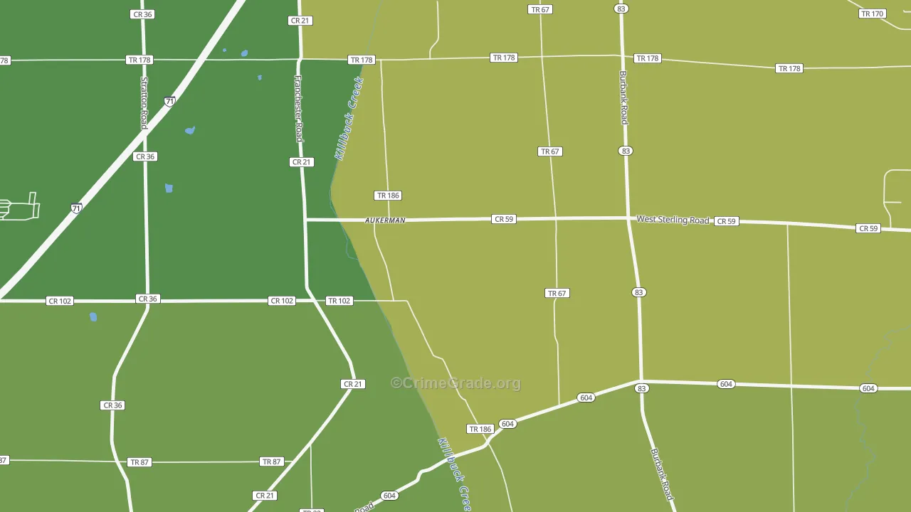 Golden Corners, OH Map of Robbery Rates