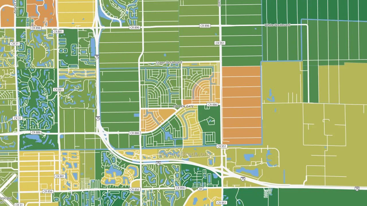 Golden Gate, FL Map of Robbery Rates