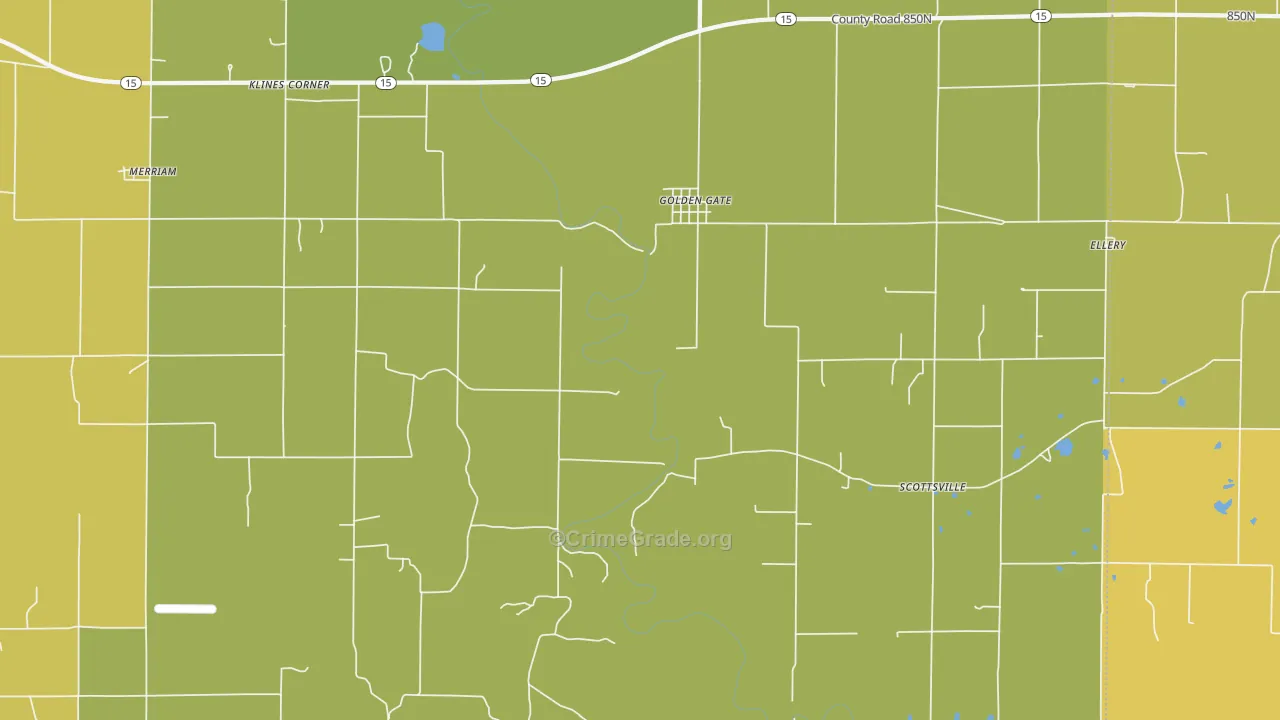 Golden Gate, IL Map of Robbery Rates