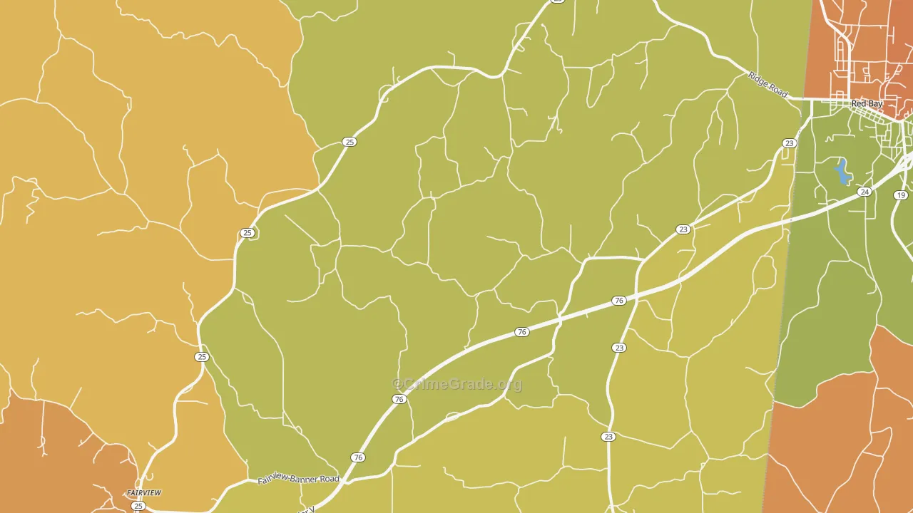 Golden, MS Map of Robbery Rates