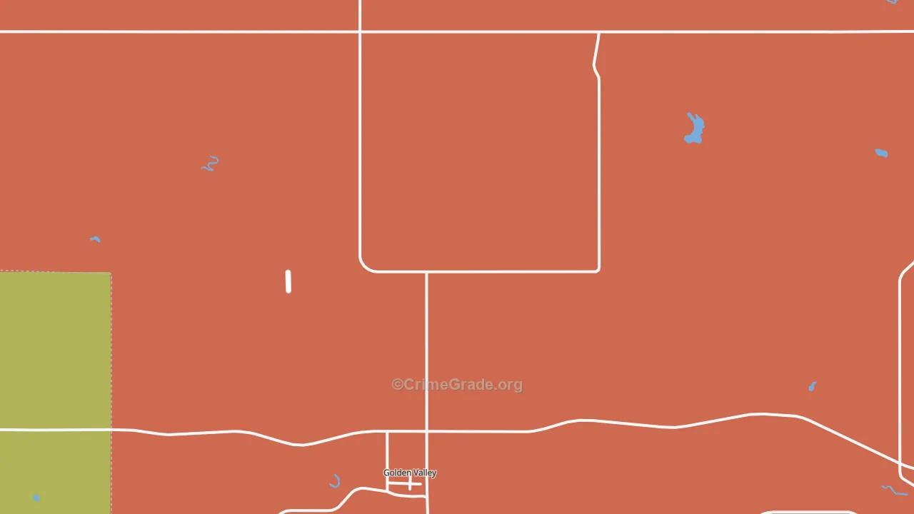 Golden Valley, ND Map of Robbery Rates