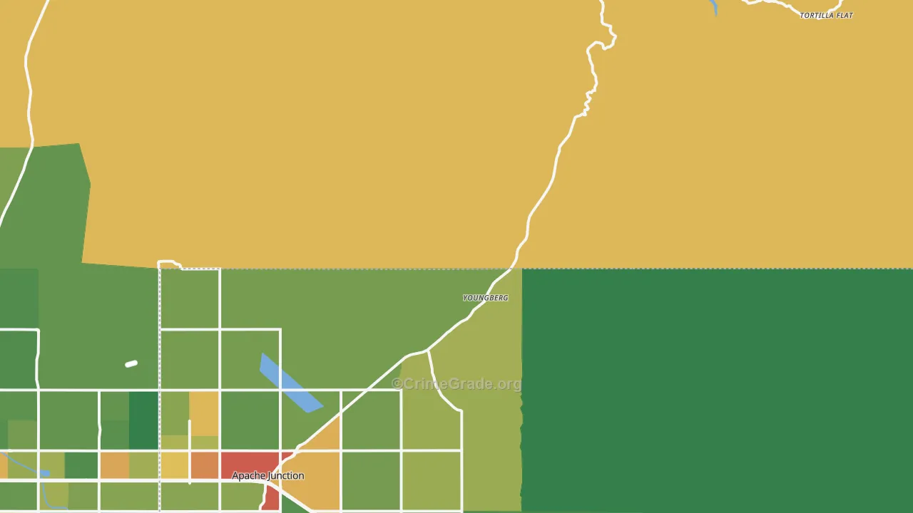 Goldfield, AZ Map of Robbery Rates