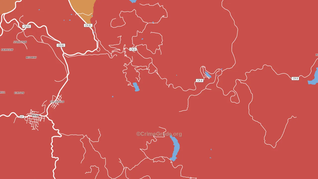 Goldfield, CO Map of Robbery Rates