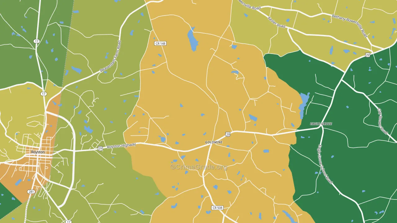Goldmine, GA Map of Robbery Rates