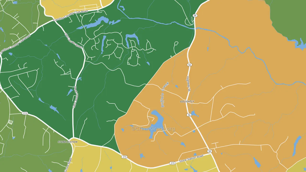Golightly, SC Map of Robbery Rates