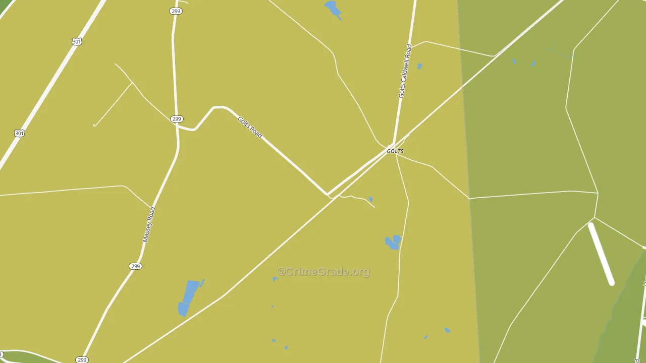 Golts, MD Map of Robbery Rates