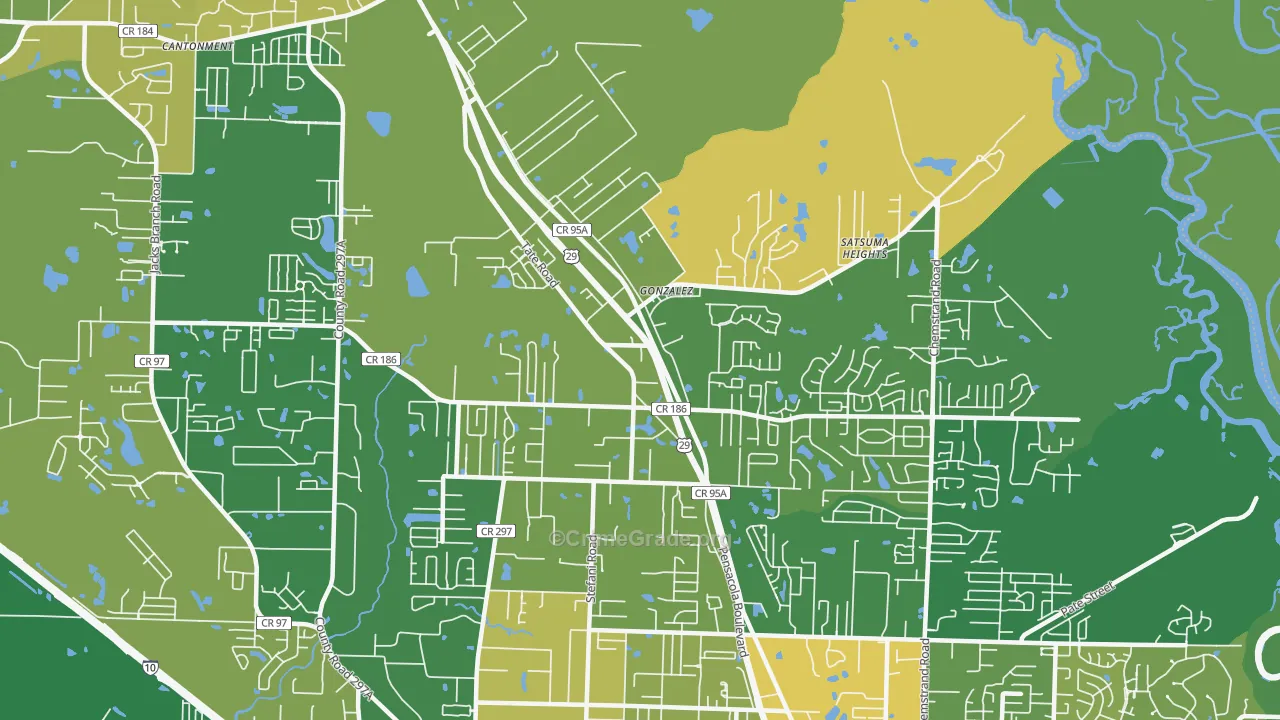 Gonzalez, FL Map of Robbery Rates