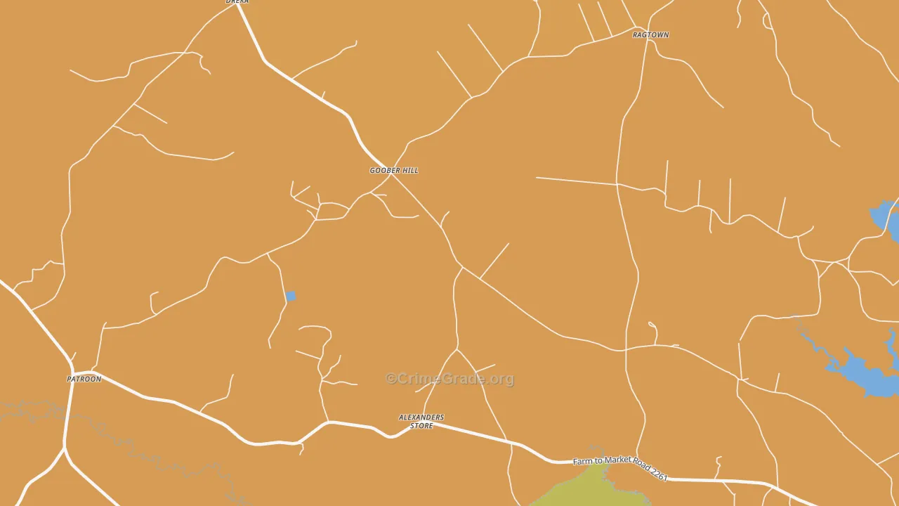 Goober Hill, TX Map of Robbery Rates