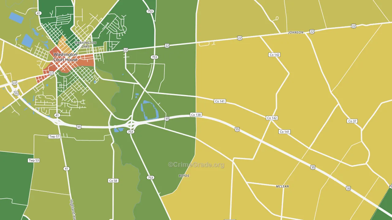 Good Hope, OH Map of Robbery Rates