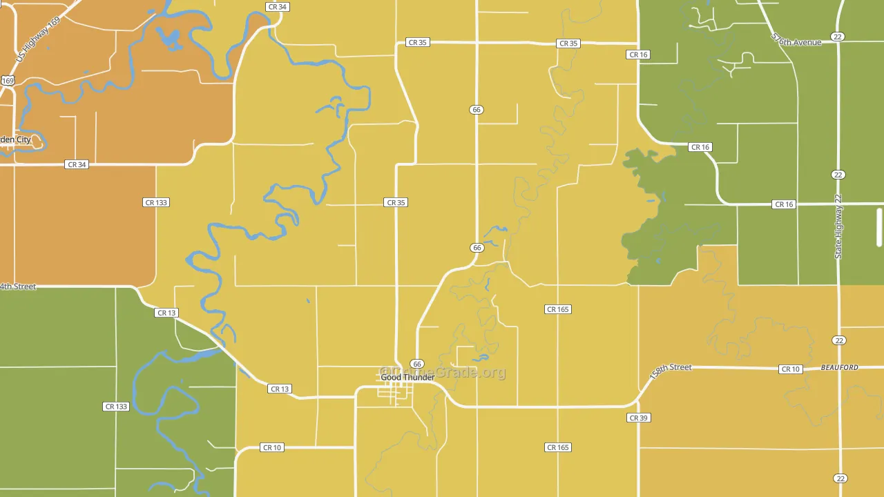 Good Thunder, MN Map of Robbery Rates