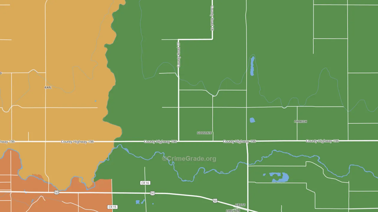 Goodale, CO Map of Robbery Rates