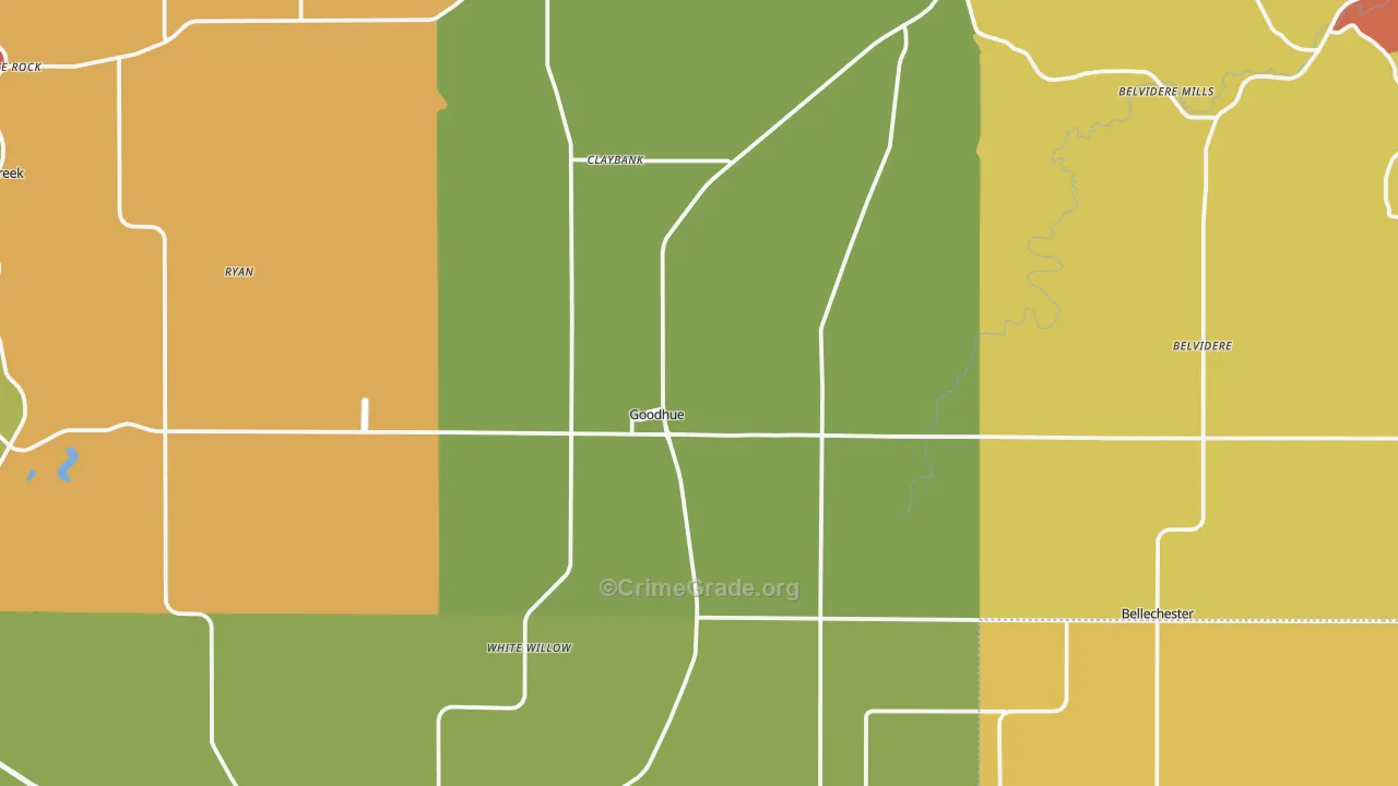 Goodhue, MN Map of Robbery Rates