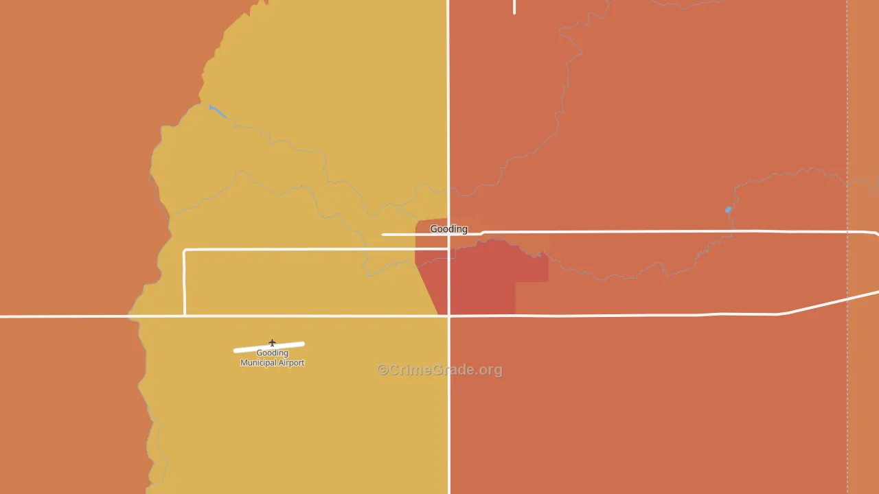 Gooding, ID Map of Robbery Rates