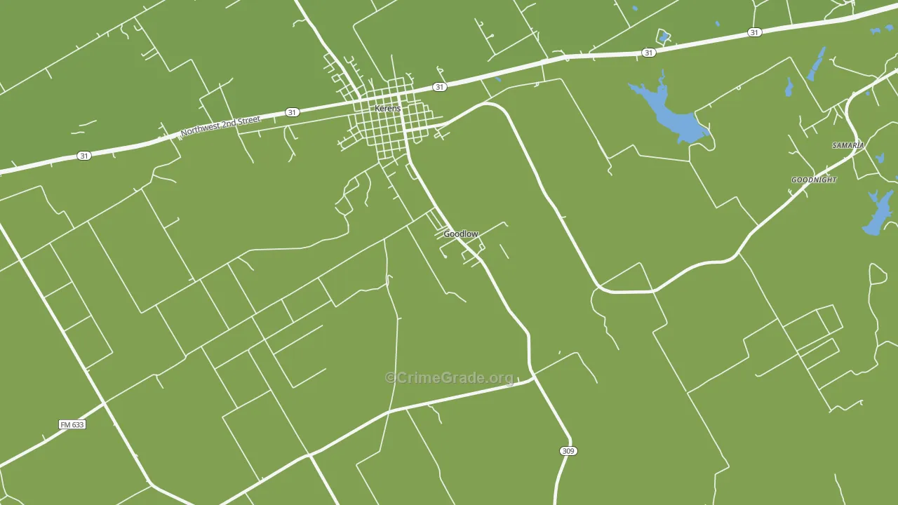 Goodlow, TX Map of Robbery Rates