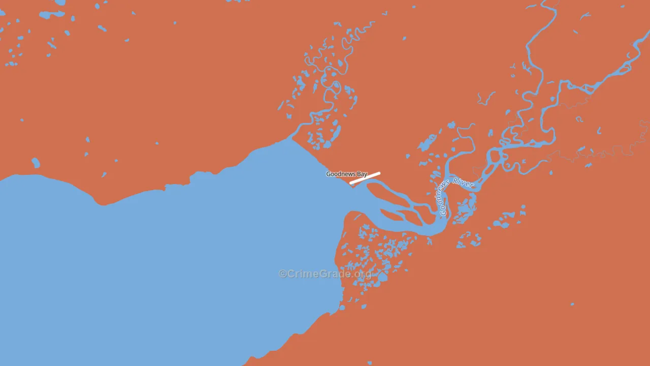 Goodnews Bay, AK Map of Robbery Rates