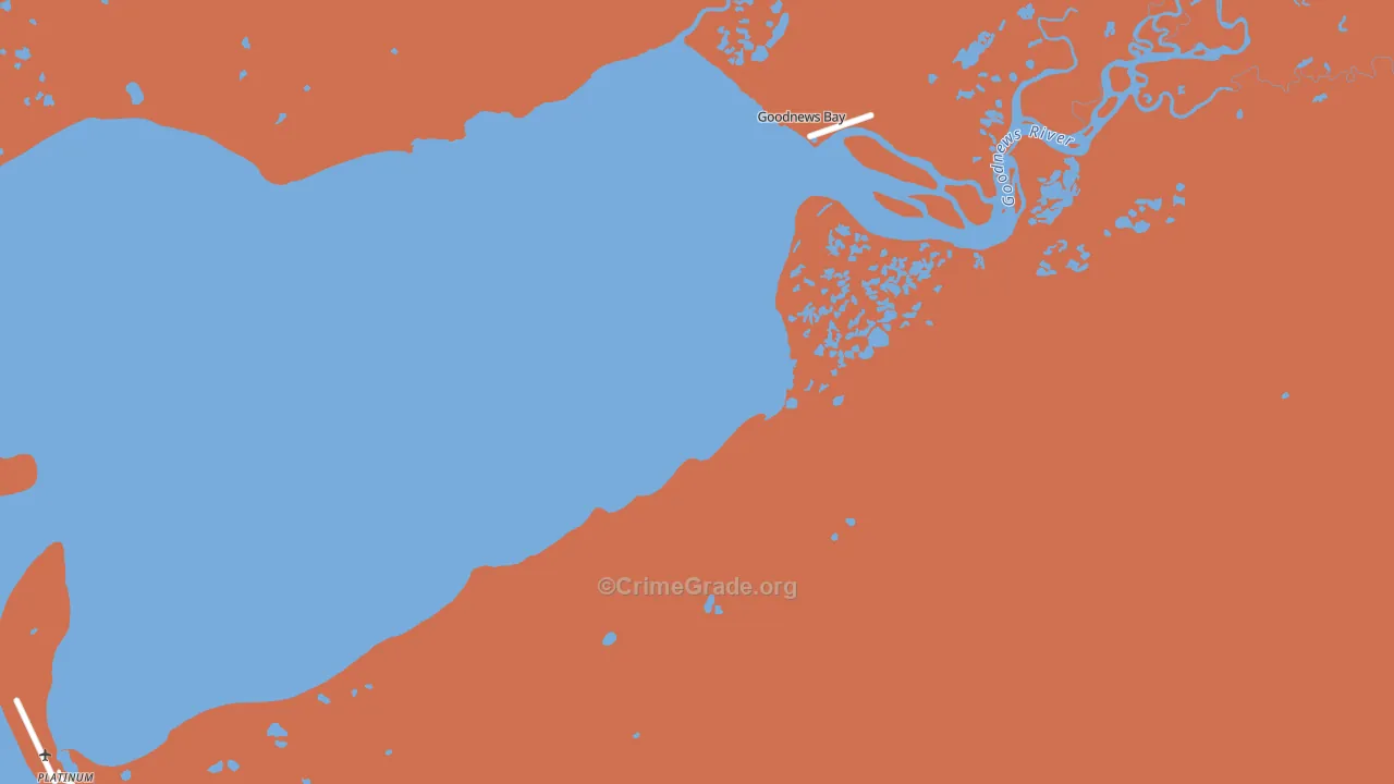 Goodnews Mining Camp, AK Map of Robbery Rates