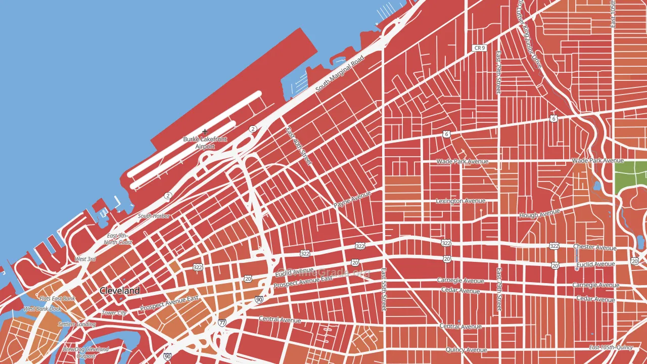 Goodrich-Kirtland Park, Cleveland, OH Map of Robbery Rates