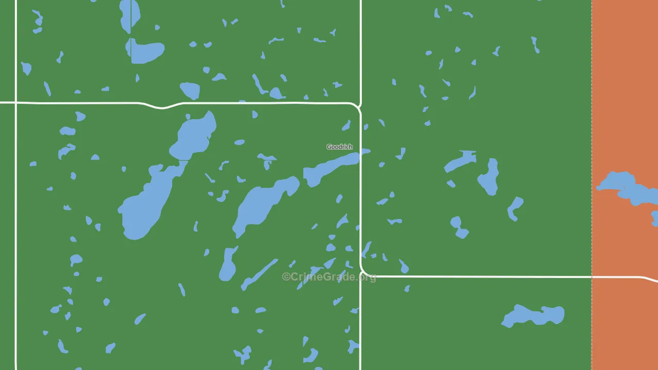 Goodrich, ND Map of Robbery Rates
