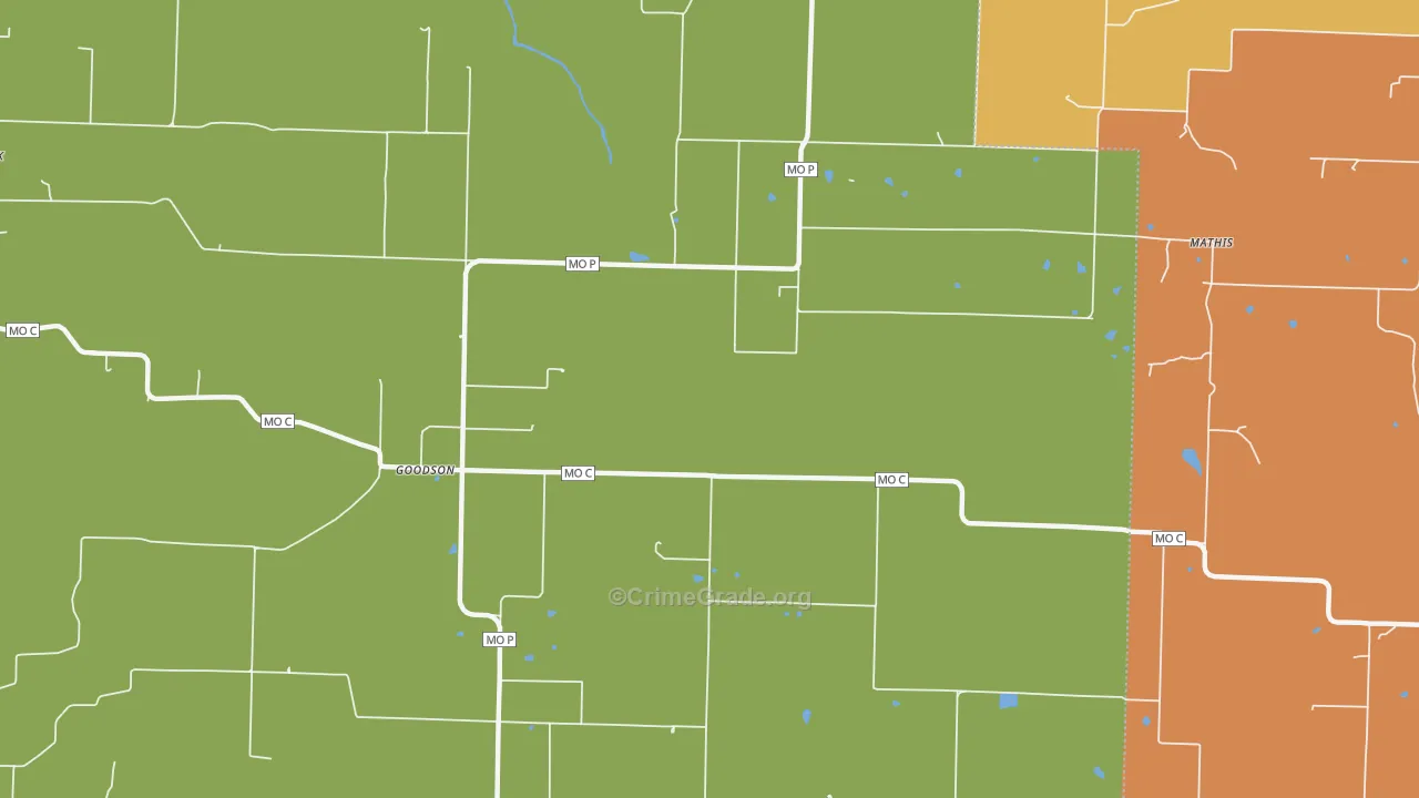 Goodson, MO Map of Robbery Rates