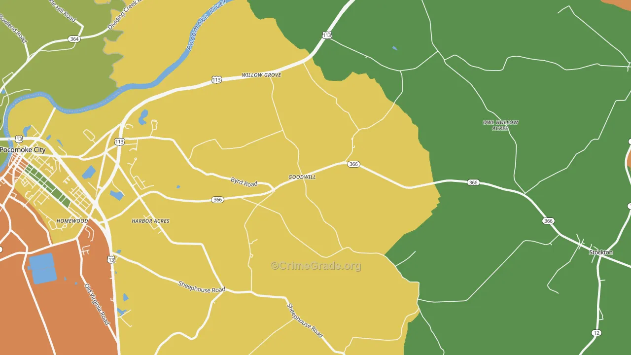 Goodwill, MD Map of Robbery Rates