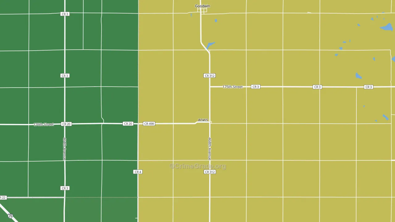 Goodwin, SD Map of Robbery Rates