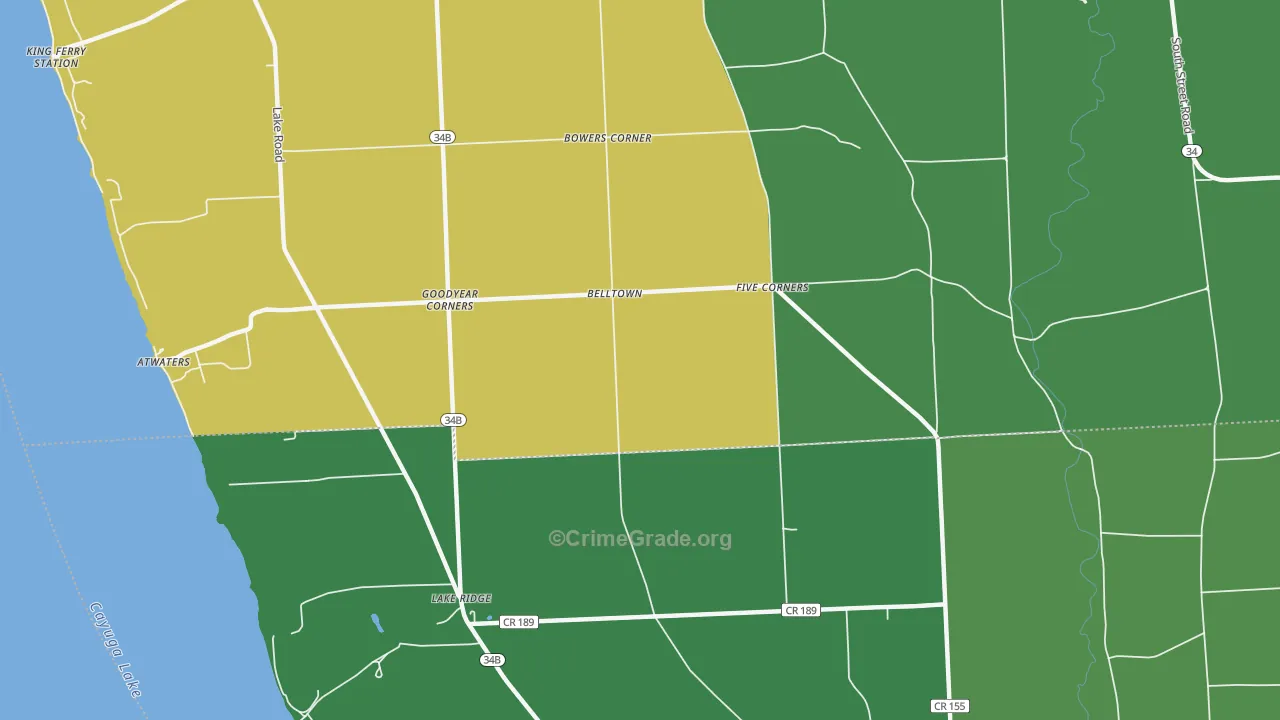 Goodyear Corners, NY Map of Robbery Rates