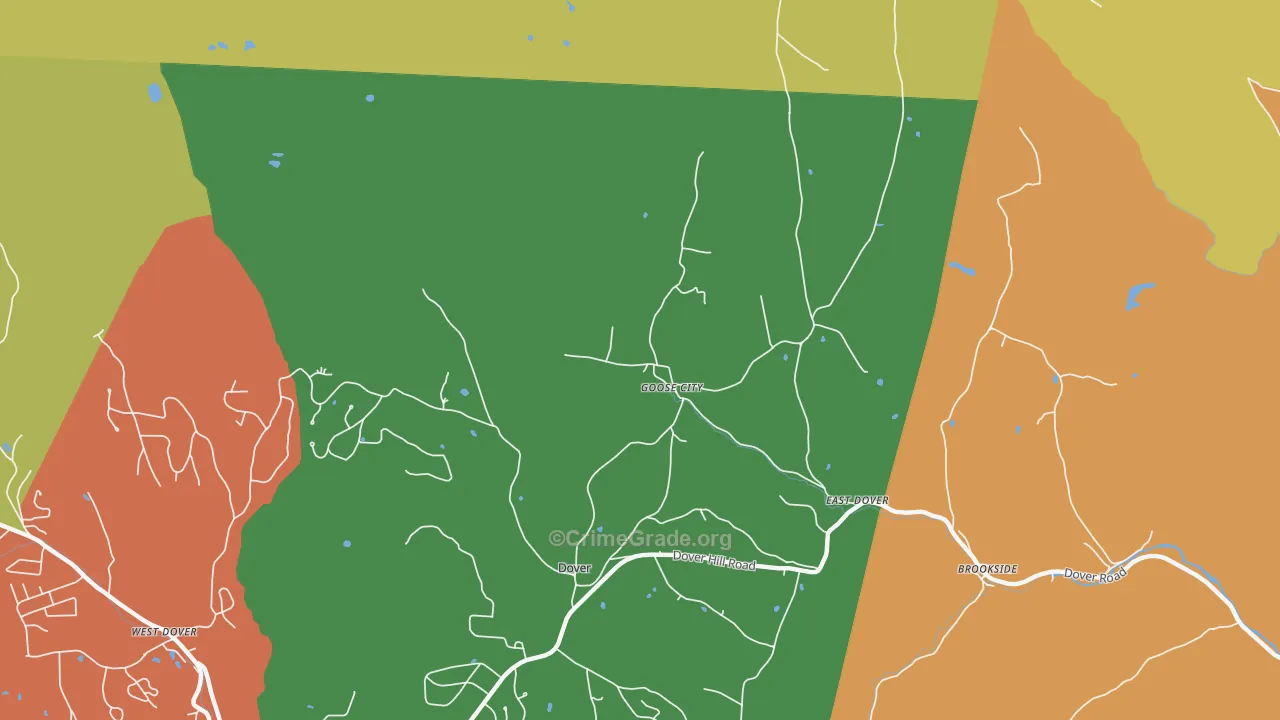 Goose City, VT Map of Robbery Rates